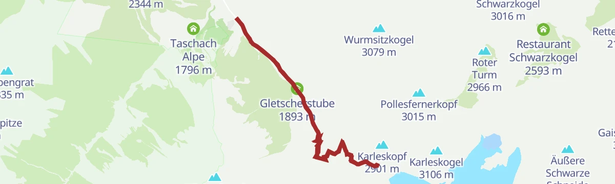 Route map: Wanderung zur Braunschweiger Hütte